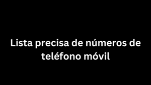 Lista precisa de números de teléfono móvil 